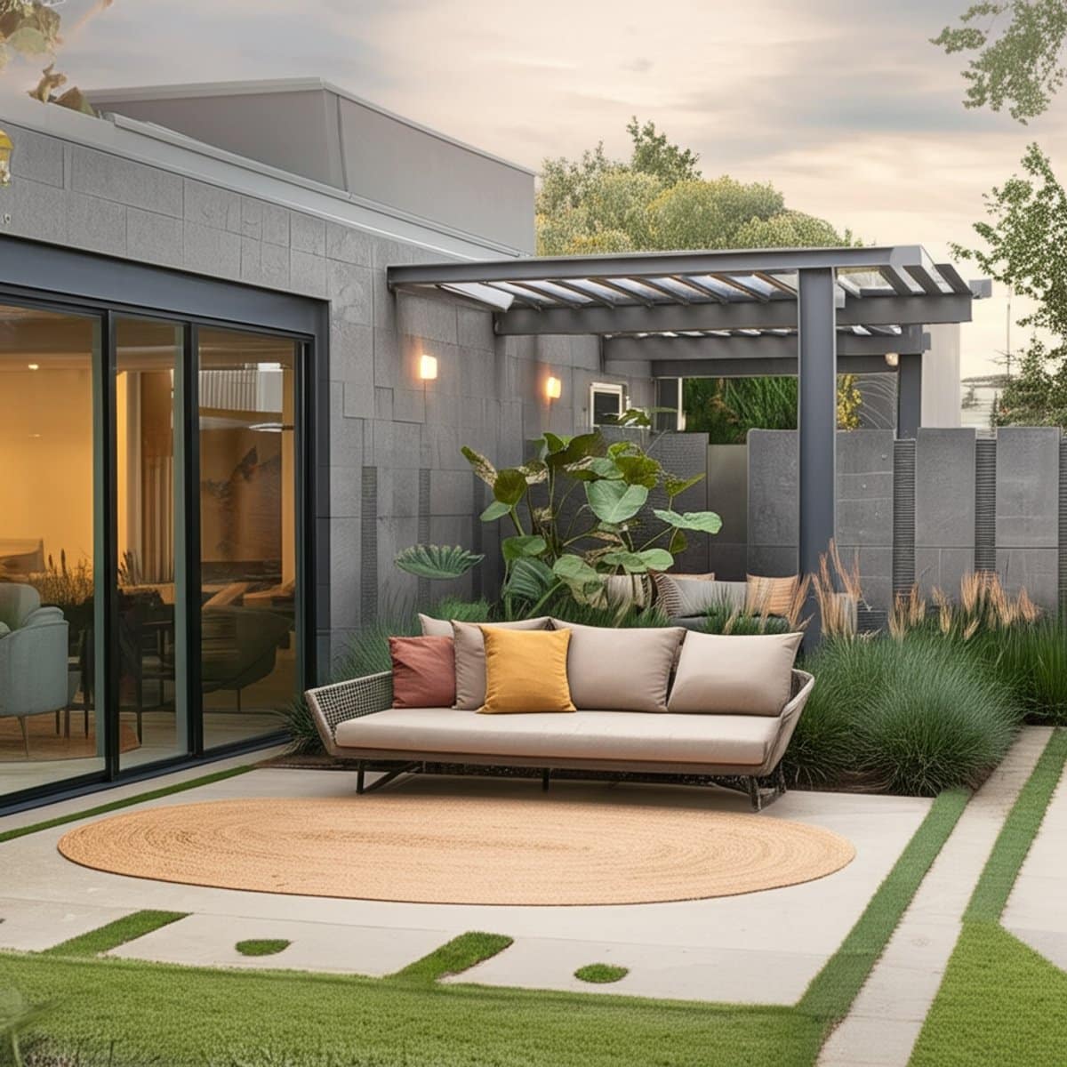 buitenkleed jute ovaal outdoor breeze naturel 240 x 340cm mrcarpet