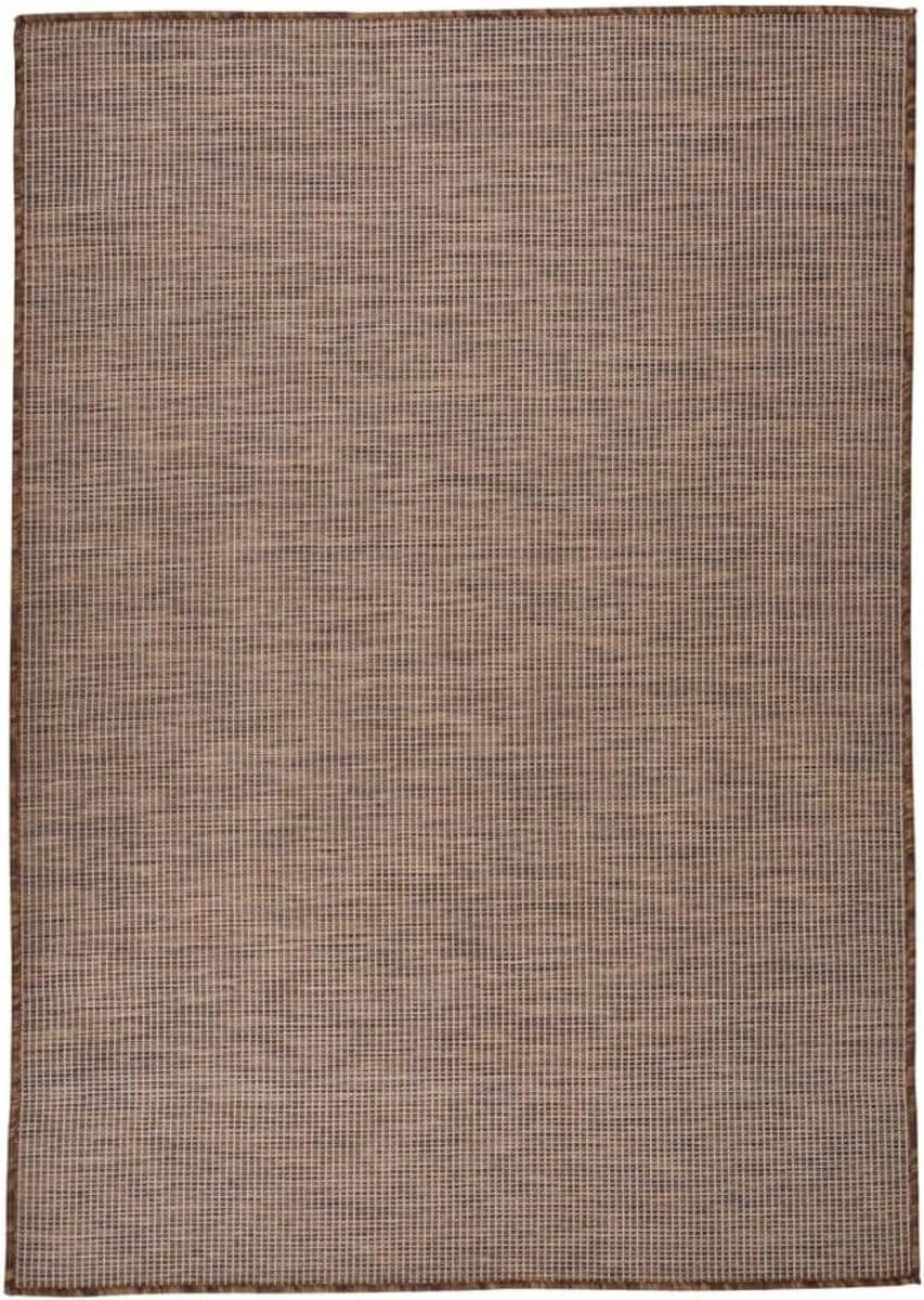 buitenkleed platgeweven 160×230 cm bruin weerbestendig terraskleed