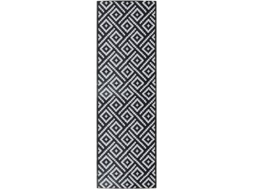 Buitenkleed Rechthoekig 80x250 cm Wit en Zwart - Polypropyleen Terras