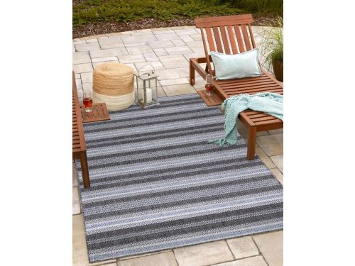 Buitenkleed Zwart Rechthoekig Antiek Design 160 x 230 cm