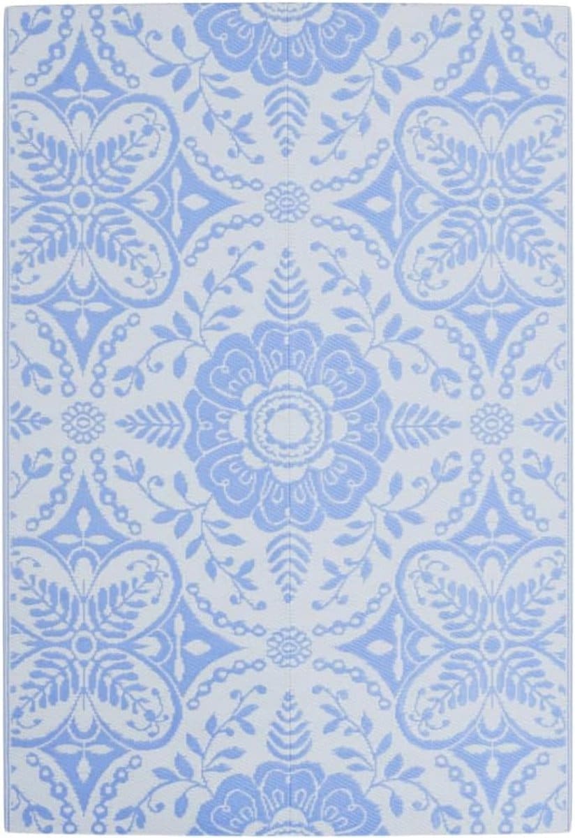 buitentapijt 140×200 cm babyblauw duurzaam en omkeerbaar buitenkleed voor patio