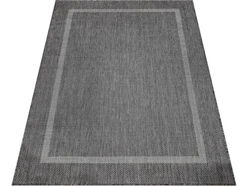 Buitentapijt 160x230 cm zwart laagpolig voor balkon terras en tuin