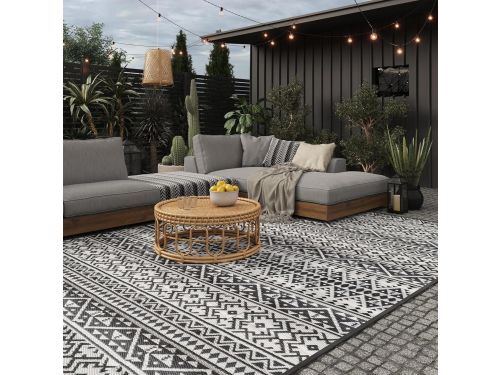 Buitentapijt waterdicht en lichtgewicht picknickkleed zwart wit buitenkleed camping dubbelzijdig