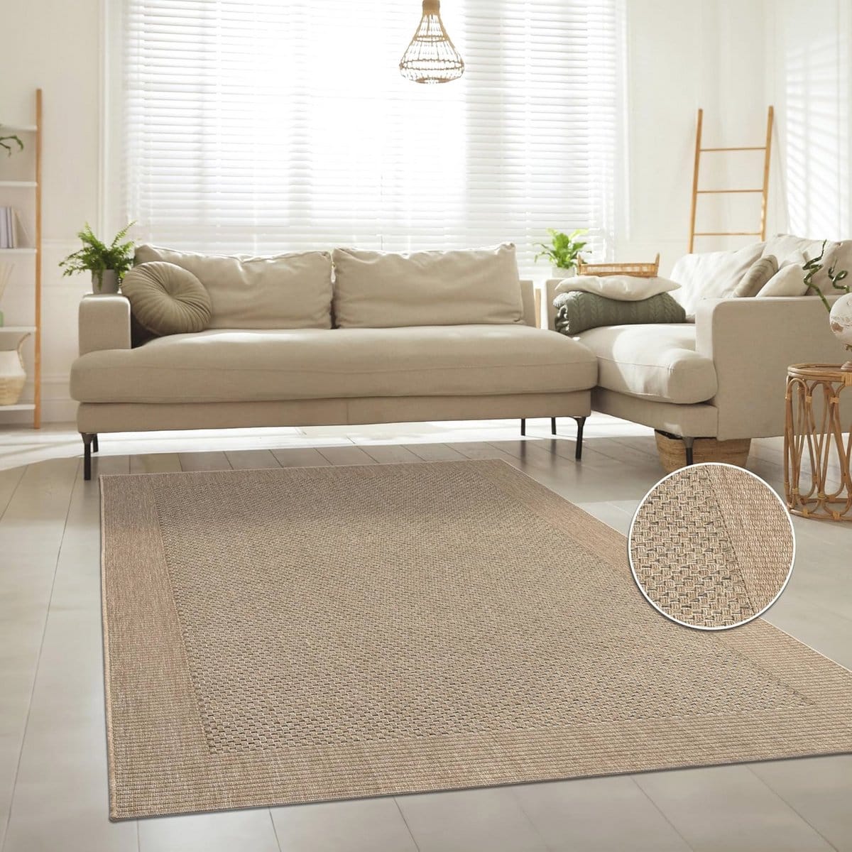 buitenuiterst tapijt voor terras en tuin, effen beige, 160x230cm