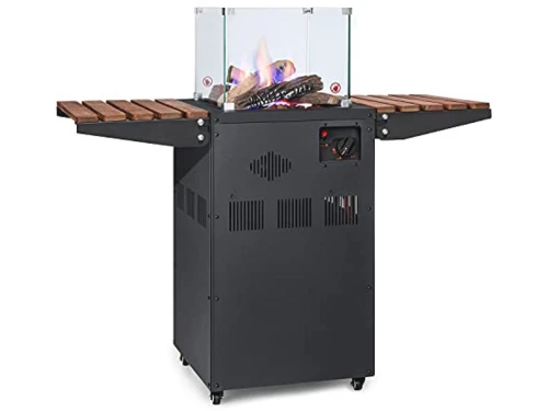 Buitenverwarming met 8 kW verwarming, opklapbare tafels, gehard glas en