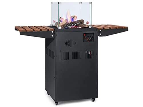 Buitenverwarming met 8 kW verwarming, opklapbare tafels, gehard glas en