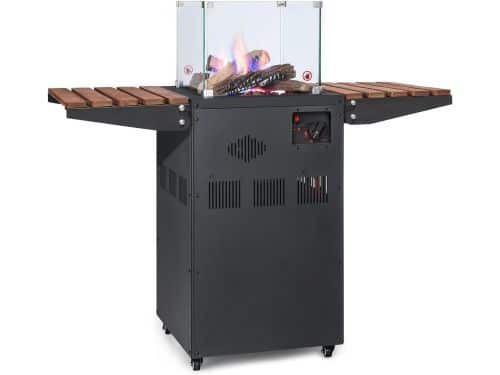 Buitenverwarming met 8 kW verwarming, opklapbare tafels, gehard glas en