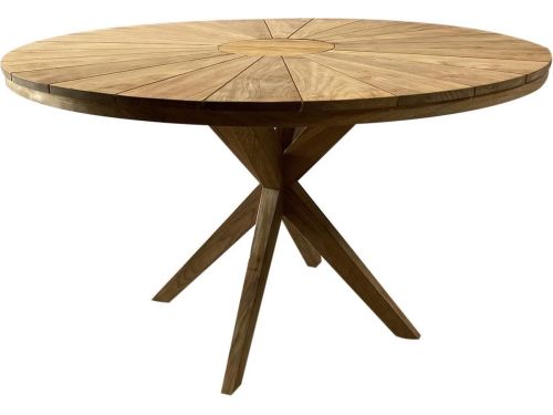 Cairo dining tuintafel 130 cm rond teakhout