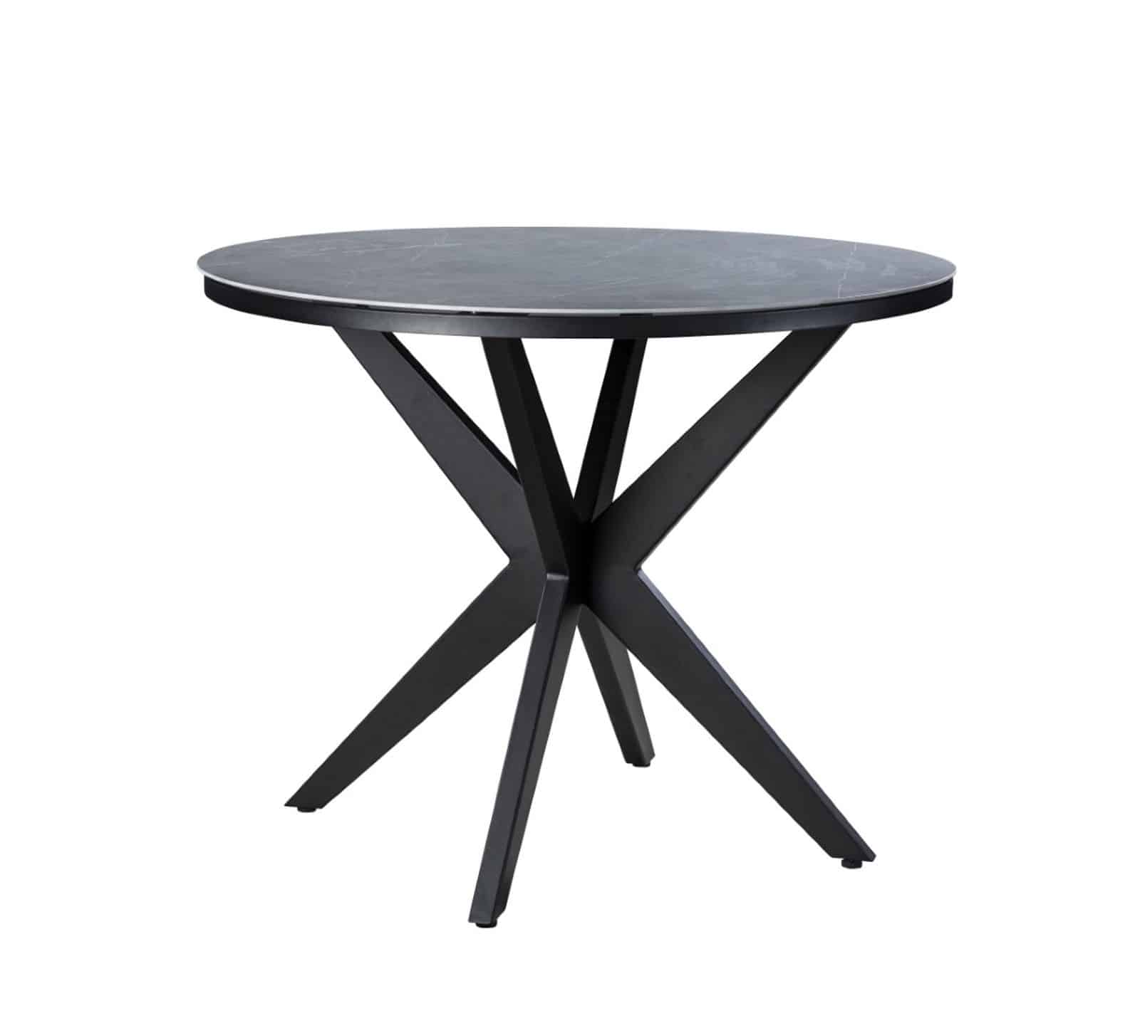 calma dining table dia. 120 cm aluminium black/slate yoi yoi