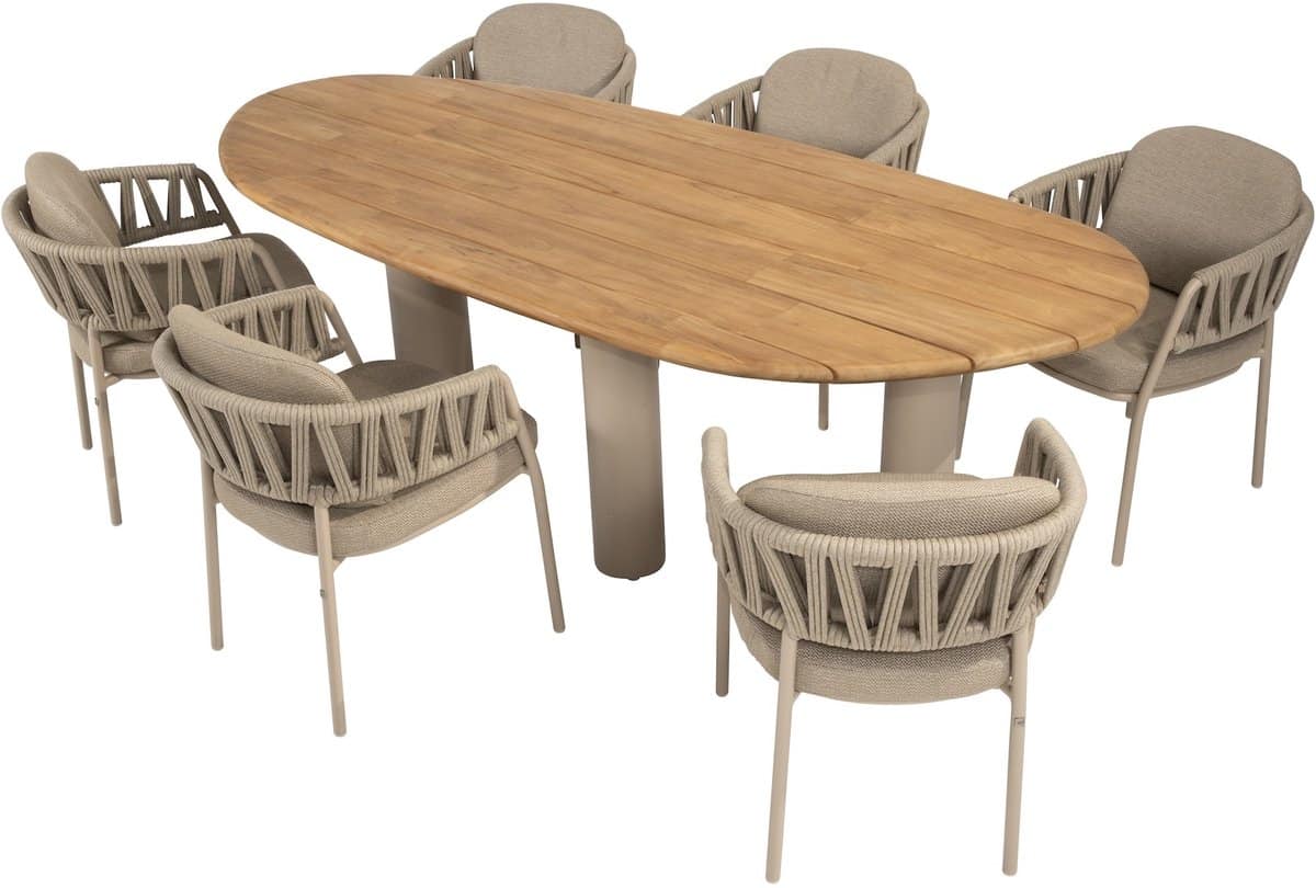 calma estate dining tuinset 240x105xh75 cm 7 delig latte teak
