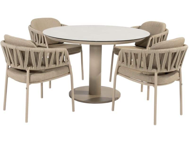 Calma Sarah dining tuinset 120xH75 cm rond 5 delig keramiek