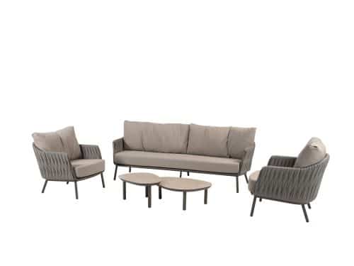 Cannes loungeset met Monroe koffietafels