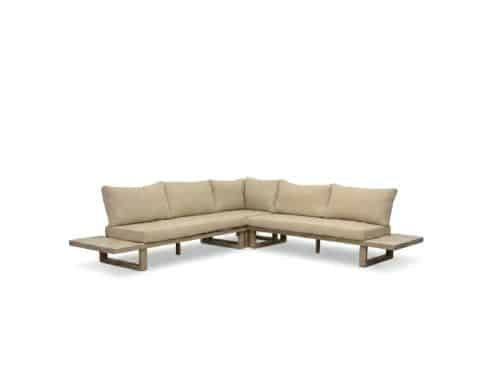 Canyon hoek loungeset 5 personen | aluminium + sintered stone | Marble Latte | 3-delig - 288x288cm