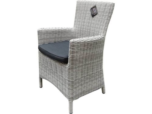 Capri dining tuinstoel wit grijs wicker
