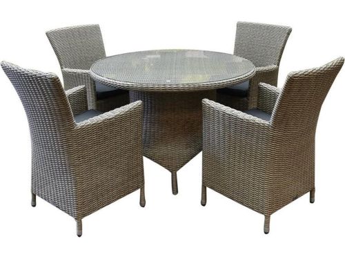 Capri Riccione dining tuinset 110 cm rond 5-delig grijs