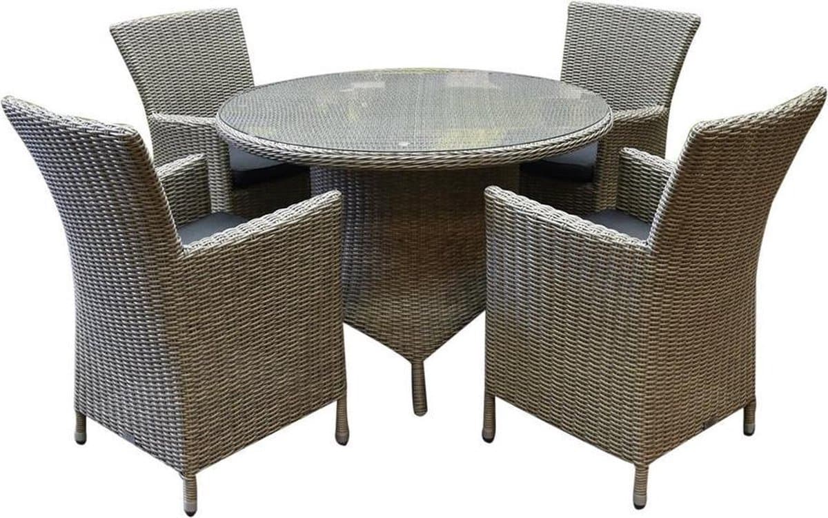 capri riccione dining tuinset 110 cm rond 5 delig grijs