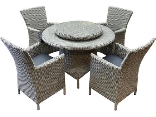 Capri Riccione dining tuinset 110 cm rond 6-delig grijs