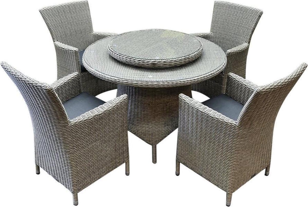 capri riccione dining tuinset 110 cm rond 6 delig grijs