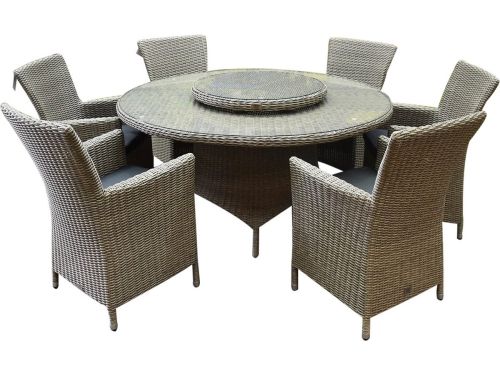 Capri Riccione dining tuinset 150 cm rond 8-delig grijs