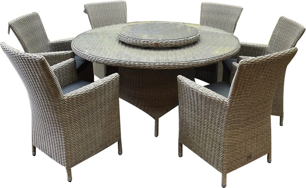 capri riccione dining tuinset 150 cm rond 8 delig grijs