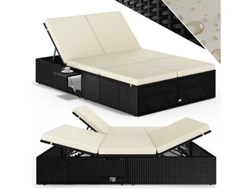 Casaria Ligbed - Tweepersoons Verstelbaar 200x115 - Zwart Crème