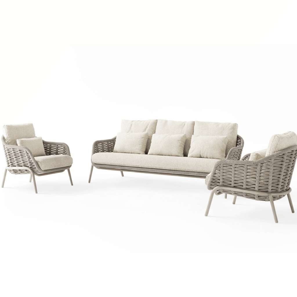 casto stoel bank loungeset 3 delig rope latte suns