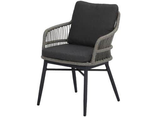 Catania dining tuinstoel rope zand antraciet aluminium
