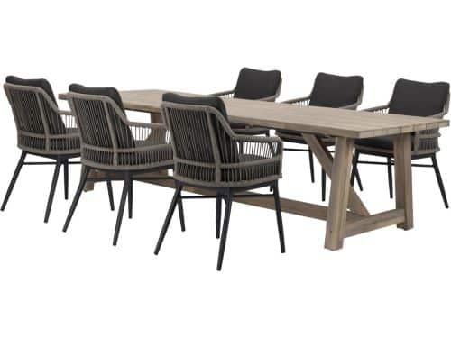 Catania Ravello dining tuinset 250x100xH76 cm 7 delig rope