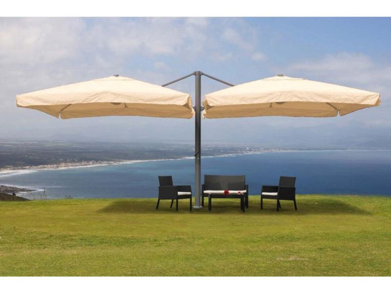 Catering aluminium luxe dubbele Zweefparasol - Pergola zonnescherm effect