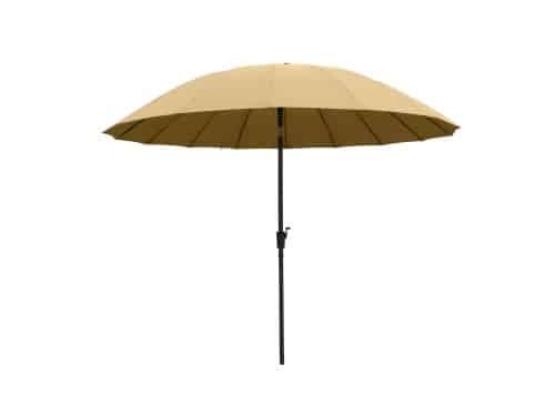 Central Park Parasol Shanghai - D 270cm - Zand - Kantelbaar Met Opwindmechanisme 180g/m² Aluminium Mast