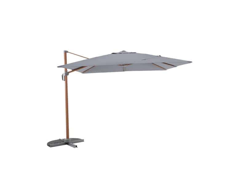Central Park Zweefparasol Aluminium - 287x287cm - Grijs - 360° Draaibaar