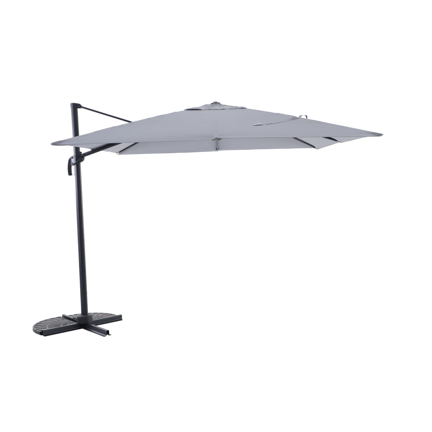 central park zweefparasol relax 280x280cm wit aluminium 360° draaibaar