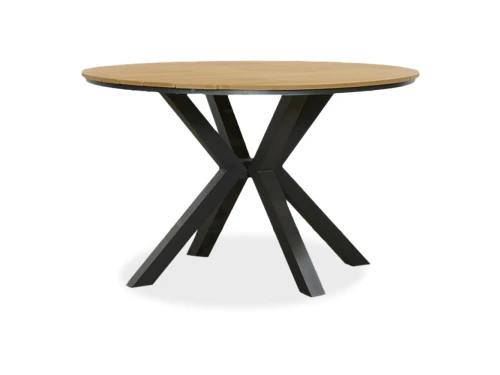 Cervo dining tuintafel 4 personen | polywood + aluminium | Natural Wood |ร120cm rond