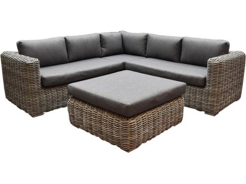 Cervo hoek loungeset 4-delig grijs wicker
