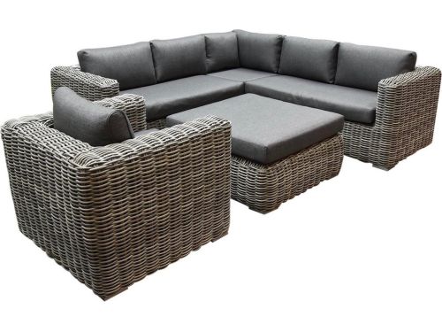 Cervo hoek loungeset 5-delig grijs wicker