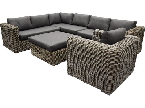 Cervo hoek loungeset 6-delig grijs wicker