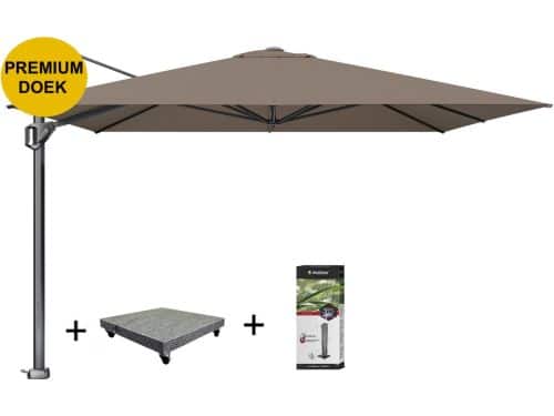Challenger T1 telescope premium zweefparasol 350x350 cm havanna met 120KG