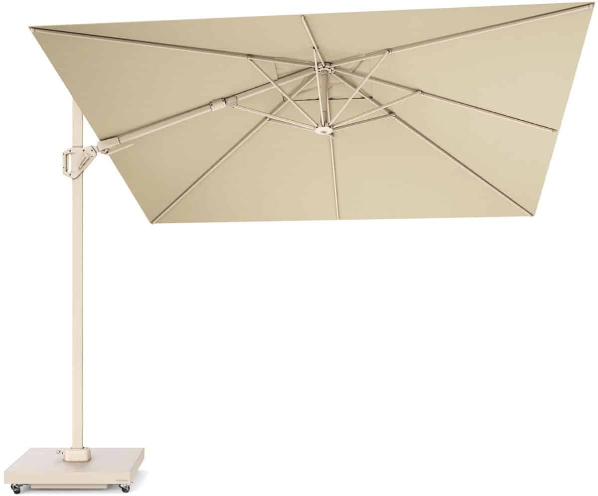 challenger t2 premium parasol 300×300 cm sandstone champagne met zandkleur