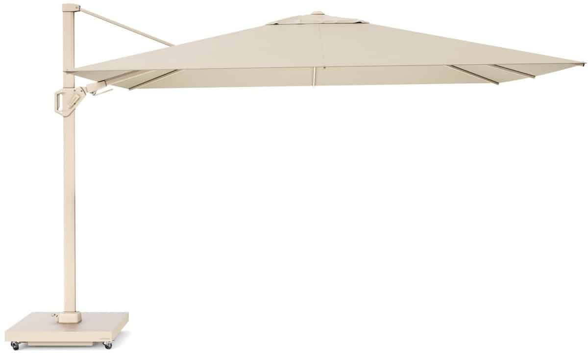 challenger t2 premium zweefparasol 260×350 cm sandstone champagne met zandkleur