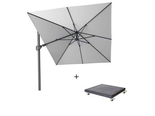 Challenger T² zweefparasol | 350x260cm met Modena parasolvoet 90kg | Light Grey