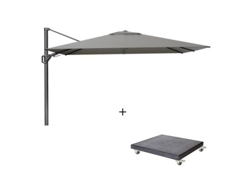 Challenger T² zweefparasol - premium doek | 260x350cm met Modena parasolvoet 90kg | Manhattan