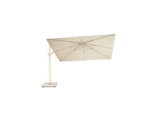 Challenger T² zweefparasol - premium doek | 260x350cm met Rocca parasolvoet 90kg | Champagne/Sandstone
