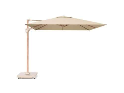 Challenger T² zweefparasol - premium doek | 300x300cm | Champagne/Teak look