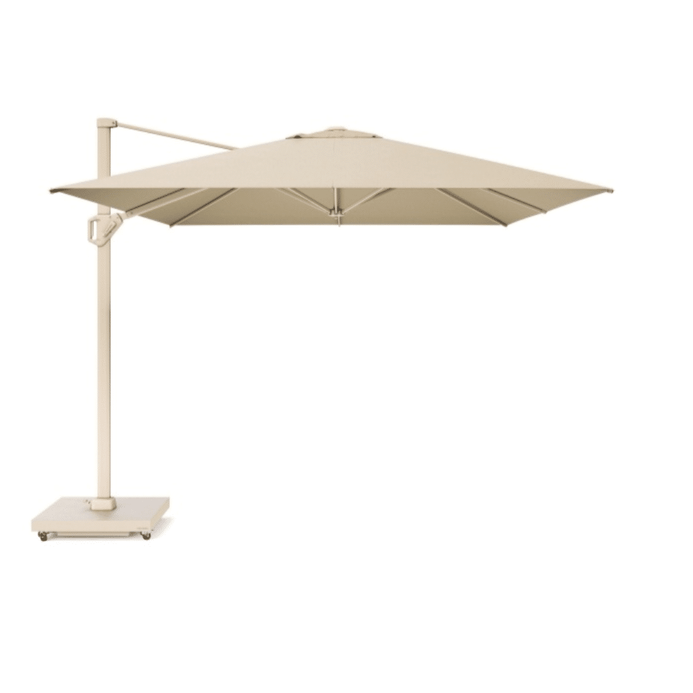 challenger t² zweefparasol premium doek | 350x260cm | champagne/teak look