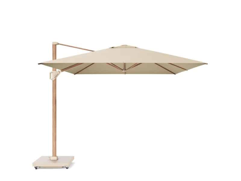 Challenger T² zweefparasol - premium doek | 400x300cm | Champagne/Teak look