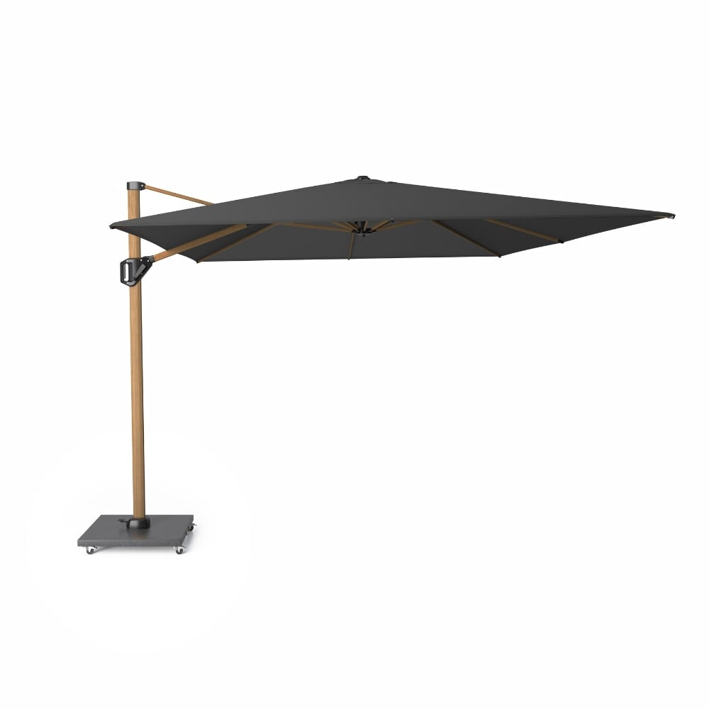 challenger t² zweefparasol premium doek | 400x300cm | faded black/teak look