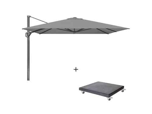 Challenger T¹ zweefparasol - premium doek | 350x350cm met Modena parasolvoet 120kg | Manhattan