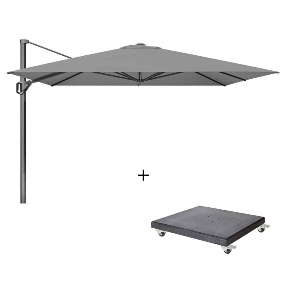 challenger t¹ zweefparasol premium doek | 350x350cm met modena parasolvoet 120kg | manhattan