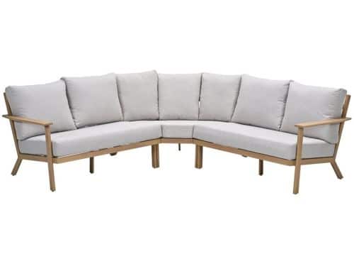 Chicago aluminium loungeset -natural teak look