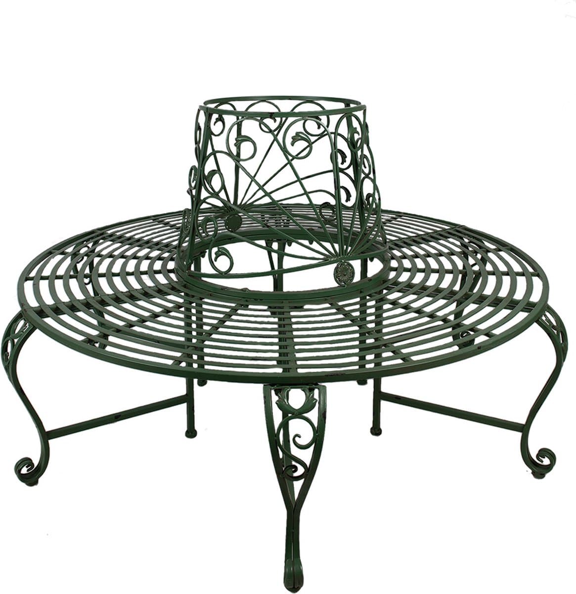 clayre & eef tuinbank Ø 152×89 cm groen metaal